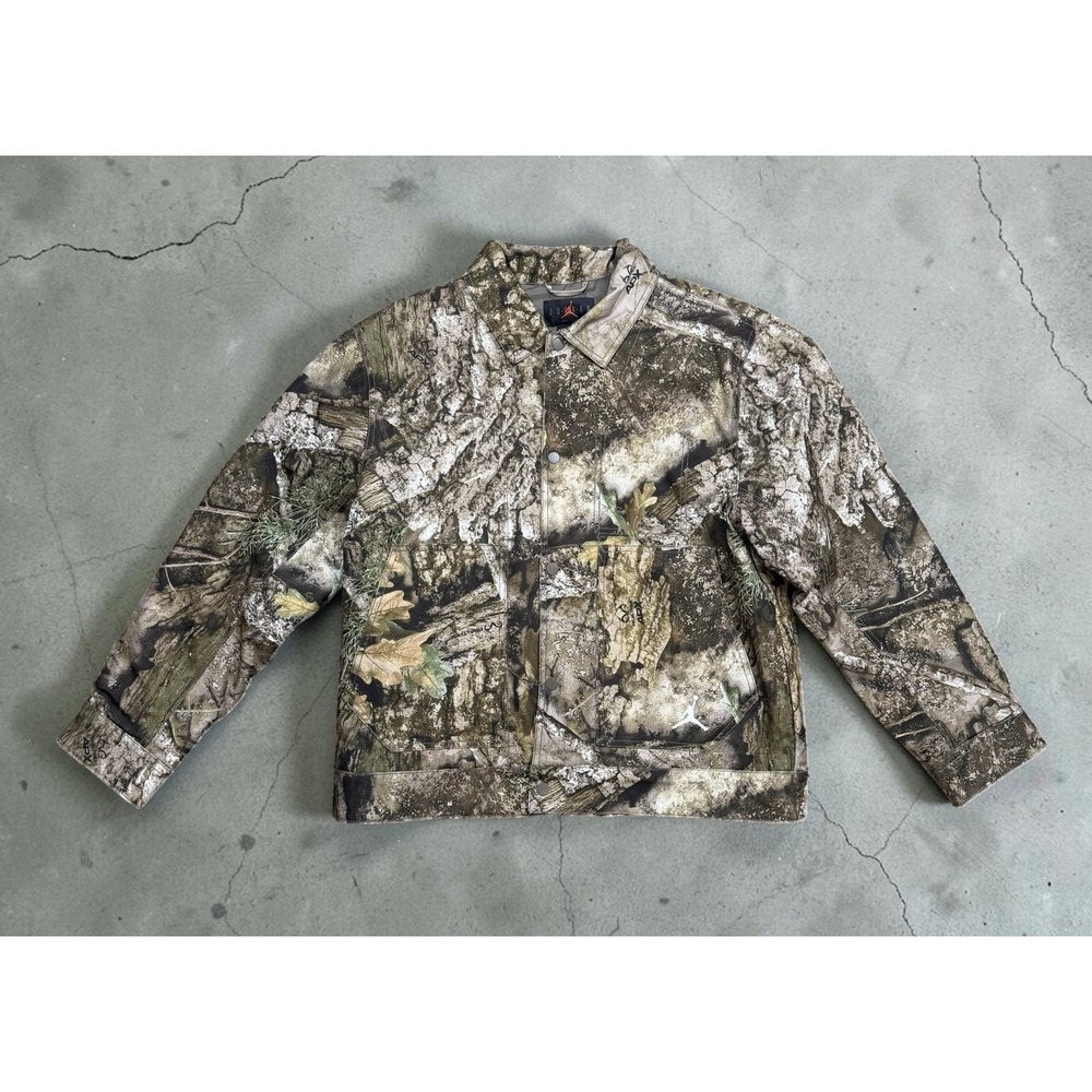 Jordan Flight Chicago Realtree Camo Jacket Men's Medium Olive Sail HV0649-222